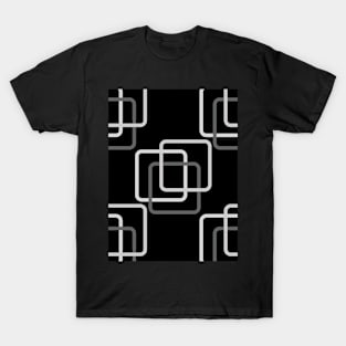 Modern square abstract pattern design with black background T-Shirt